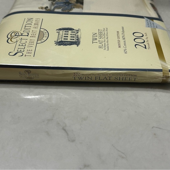 Vintage Twin Flat Sheet Cotten Blend Floral Select Edition 200 Thread Count NEW - Picture 11 of 11